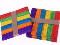 500 Art Wooden Craft Stick Paddle Pop Natural Wood Mixed Color f
