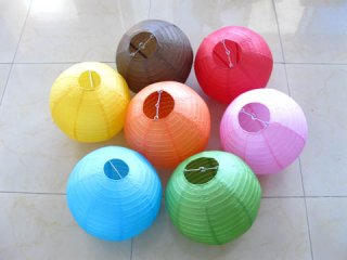 10pcs Mixed Colour Round Paper Lanterns
