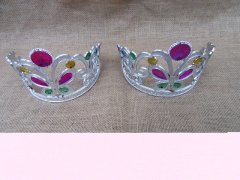 (image for) 12 Silver Rhinestone Dress Up Tiaras Fancy Dress Head Piece 13cm