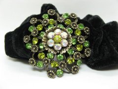 (image for) 1Pc Chic Designer Hair Clips,Rhinestone Floral Clip