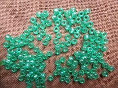 (image for) 500g Transparent Green Barrel Pony Beads Loose Bead 8mm