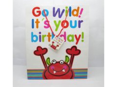 (image for) 50Pcs "Birthday" Paper Gift Shopping Bags - Cartoon Crab