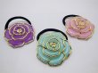 1x12Pcs Elastic Scrunchies with Rose Flower Hair Elastic (image for) 1x12Pcs Elastic Scrunchies with Rose Flower Hair Elastic