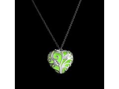 (image for) 5X Green Glow In the Dark Hollow Heart Fairy Pendant Necklace