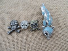 (image for) 50Pcs Fox Skull Etc. Alloy Metal Beads Pendant Charms Assorted