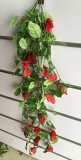 4X Artificial Red Rose Flower Vine Hanging Leaves we-flo89