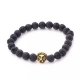 5X New Healing Bead Yoga Bracelet with Golden Lion Head Beads