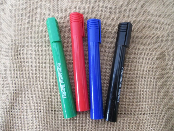 4x4Pcs Brilliant Permanent Marker 4 Colors Pens Office Use - Click Image to Close