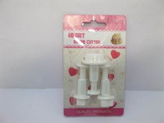 (image for) 1Set X 3Pcs Heart Plunger Cutter Cake Cookies Decorating Mould