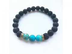 5X New Healing Bead Yoga Bracelet with 3 Blue Beads