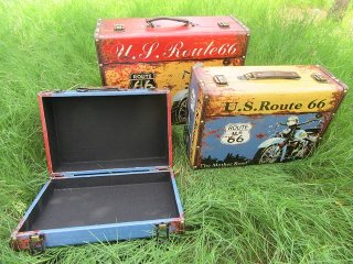 1Set 3in1 Vintage Suitcase Cabinet Organiser - Randomly Design