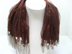 100 Coffee 2-stranded Ribbon Strings With Connector For Necklace 100 Coffee 2-stranded Ribbon Strings With Connector For Necklace