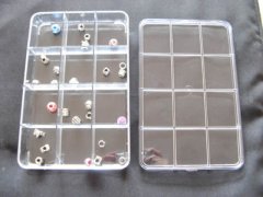 (image for) 10 x Transparent Acrylic Bead Storage Box with Lid - 12 Compartments