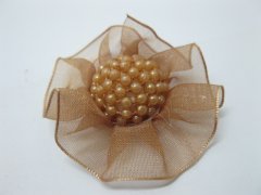 98Pcs Coffee Hand Craft Flowers with Beads Embellishment 98Pcs Coffee Hand Craft Flowers with Beads Embellishment