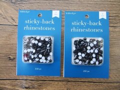 (image for) 12Sheet x 200Pcs Black Sticky Back Rhinestones 5mm Retail