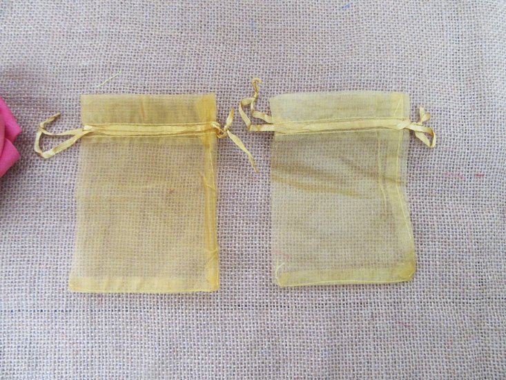 98Pcs Golden Drawstring Jewelry Gift Pouches 12x9cm - Click Image to Close