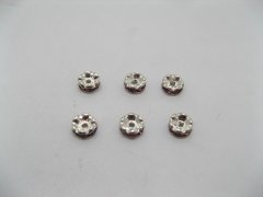 (image for) 100 8mm Purple Rhinestone Rondelle Spacers Beads