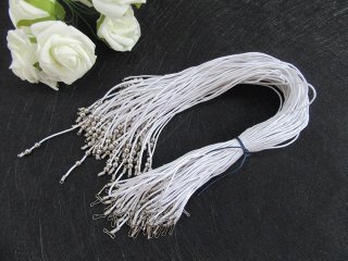 100 White Waxen Strings With Connector For Necklace