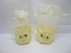 48 Ivory Candy Basket w/Bag Wedding Favor