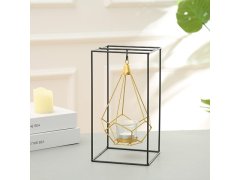 (image for) 1Pc Square Nordic Style Geometric Metal Hanging Candle Holder