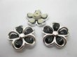(image for) 40Pcs Blossom Flower Hairclip Jewelry Finding Beads - Black