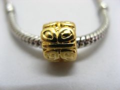 10Pcs 18K Gold Plated European Barrel Thread Beads ac-sp385