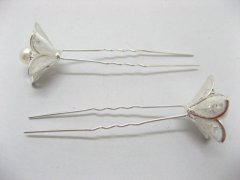 (image for) 1Pc Elegant Silver Bride Hairpin