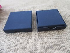 (image for) 12 Black Kraft Plain Gift Boxes Cardboard Jewelry Box 7x7x1.6cm