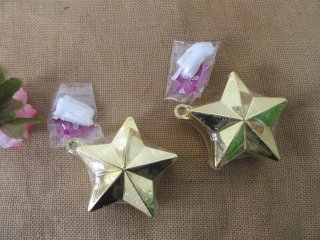 (image for) 3Pcs Metallic Star Balloon Weight Pendant With Strings Golden