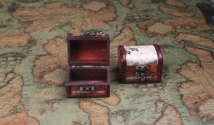 10Pcs Mini Vintage Lock Jewelry Treasure Chest Case Handmade Woo - Click Image to Close