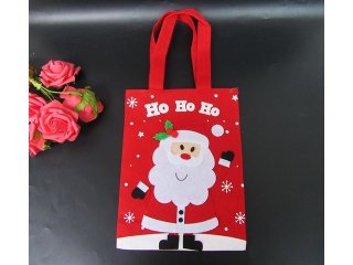 12Pcs Red Santa Claus Christmas Candy Bag Hand Bag Gift Bag
