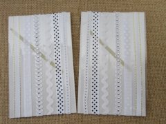 20Sheets X 6Pcs White Adhesive Printed Ribbon Craft Trim 20Sheets X 6Pcs White Adhesive Printed Ribbon Craft Trim