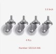 (image for) 4 New White Castor Wheels 1.5" for Sheliving or Trolley