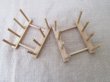 (image for) 2Pcs 3 Grid Bamboo Dish Plate Drying Drainer Rack Stand Holder