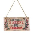 (image for) 4x1Pc New Christmas Hanging Ornament Rustic Wooden Sign Décor