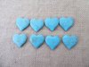 40Pcs Blue Heart Shape Gemstone Beads 32x34x8mm