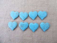(image for) 40Pcs Blue Heart Shape Gemstone Beads 32x34x8mm