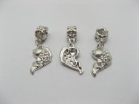 20 Alloy European Thread Beads with Fish Dangle