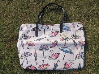 2Pcs Tote White Bag Umbrella Design Woman Hand Bag Shoulder Bag