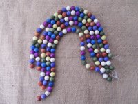 5Strands X 30Pcs Round Gemstone Beads 12mm Dia. Mixed Color