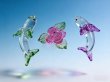 1Set of 3Pcs Clear Mini Glass Dolphin & Flower Decorative Figurines (image for) 1Set of 3Pcs Clear Mini Glass Dolphin & Flower Decorative Figurines