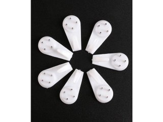 12Sheets x 6Pcs White Plastic Wall Hook with 4Nails Wall Hook