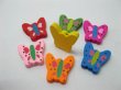 (image for) 200Pcs Butterfly Wooden Beads Mixed Color 20mm