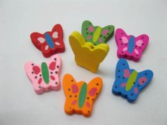 (image for) 200Pcs Butterfly Wooden Beads Mixed Color 20mm