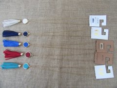 6Pcs Metal Chain Necklace with Tassel Pendant Mixed
