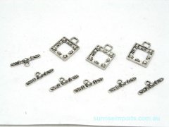 100Sets Antique Silver Lock Jewelry Finding Toggle Clasps 20x27m 100Sets Antique Silver Lock Jewelry Finding Toggle Clasps 20x27m