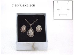 12 White Square Necklace Earring Ring Jewelry Gift Box