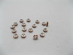 (image for) 100 6mm Orange Rhinestone Rondelle Spacers Beads