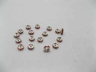 100 6mm Orange Rhinestone Rondelle Spacers Beads