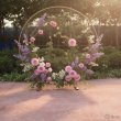 (image for) 1X Golden Heavy Duty Large Circular Wedding Garden Arch 200cm